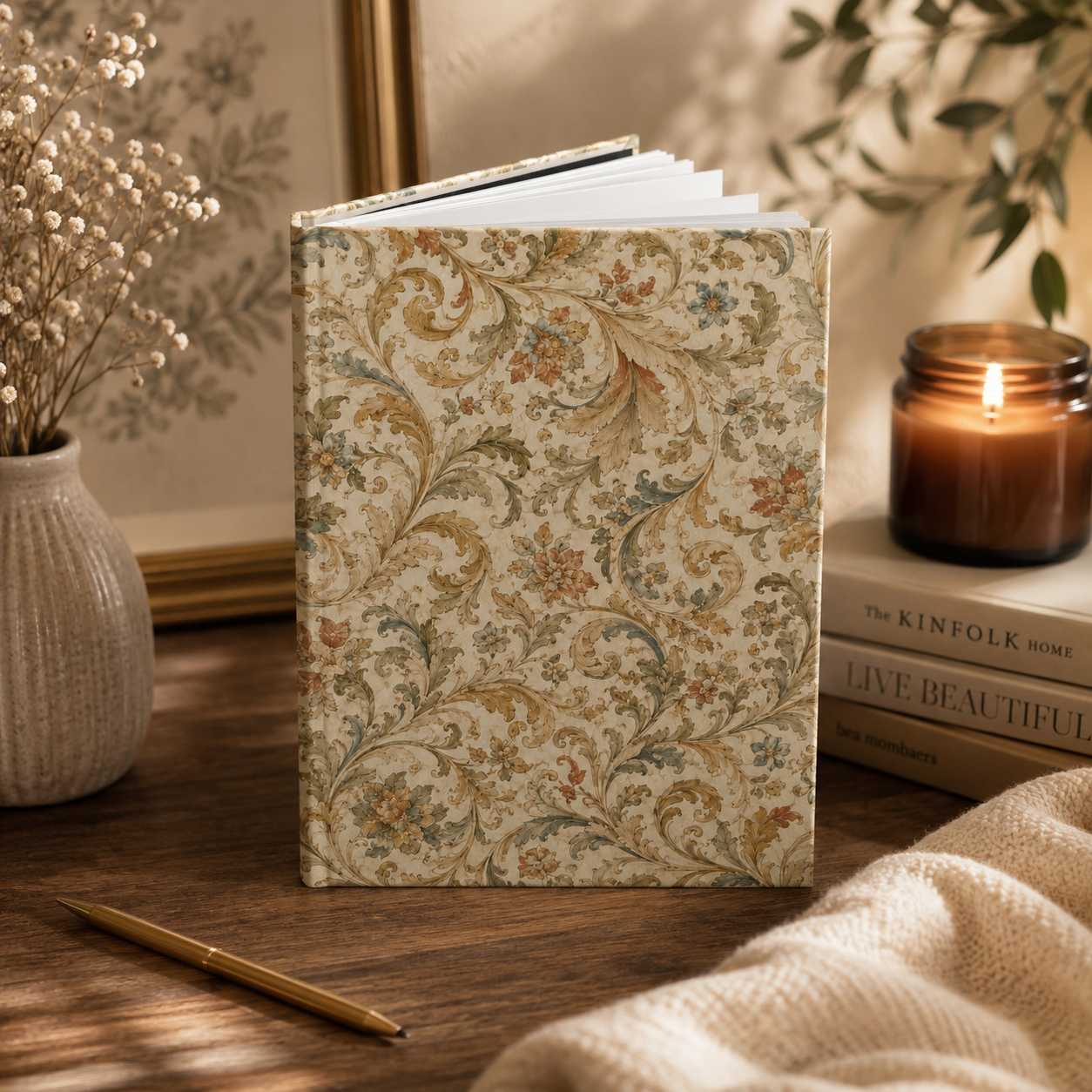 William Morris Floral Scroll Hardcover Journal