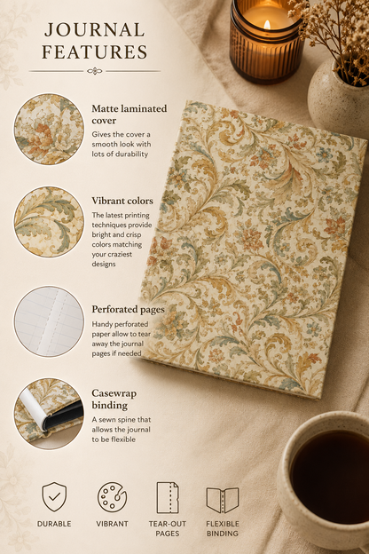 William Morris Floral Scroll Hardcover Journal