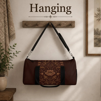 William Morris Floral Damask Rose Duffel Gym Bag