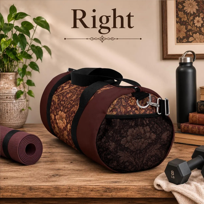 William Morris Floral Damask Rose Duffel Gym Bag
