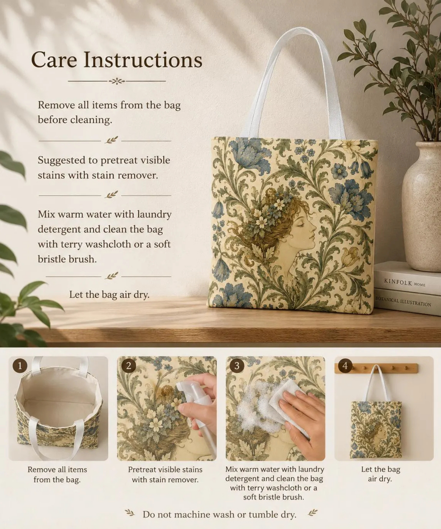 William Morris Vintage Portrait Full Art Tote Bag