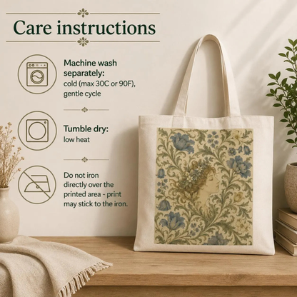 100% Cotton William Morris Vintage Portrait Tote Bag
