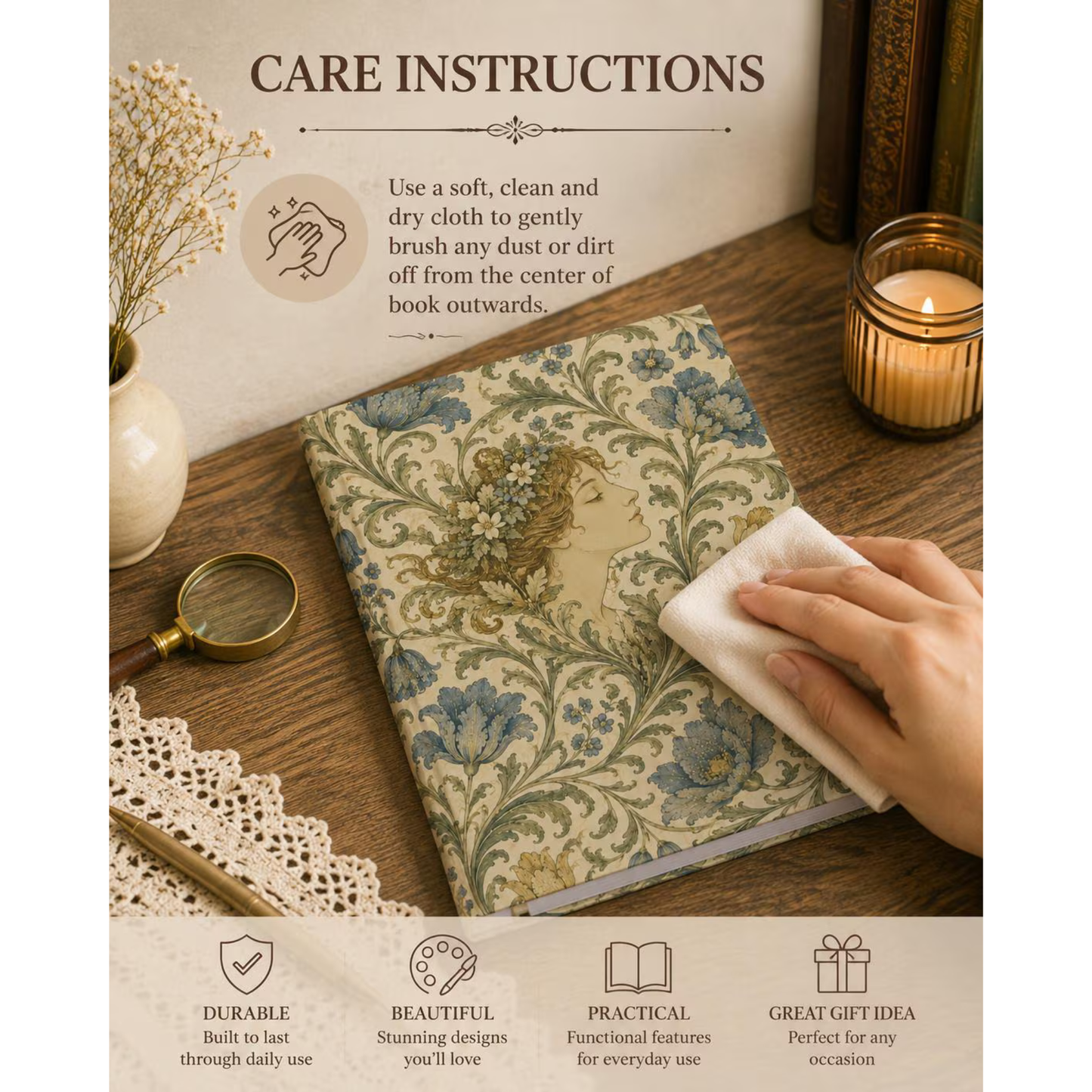 William Morris Vintage Portrait Hardcover Journal