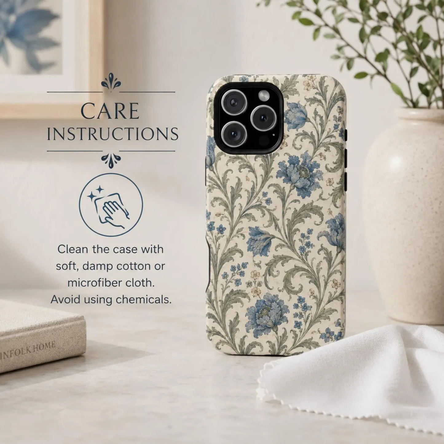 William Morris Floral Blue Magnetic iPhone Cases
