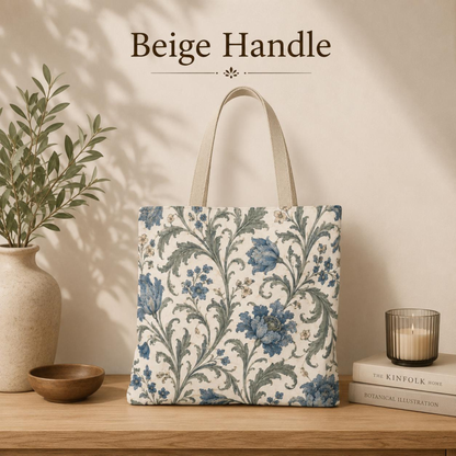 William Morris Blue Floral Vine Full Art Tote Bag