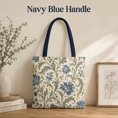 William Morris Blue Floral Vine Full Art Tote Bag