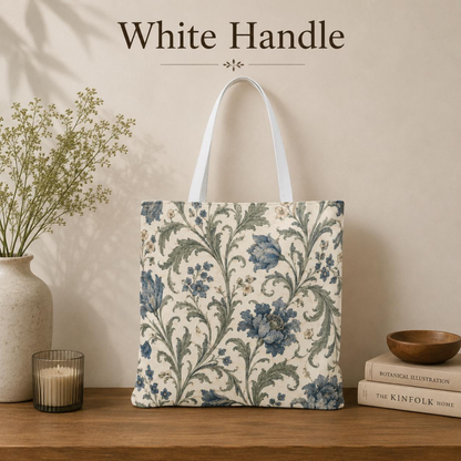 William Morris Blue Floral Vine Full Art Tote Bag