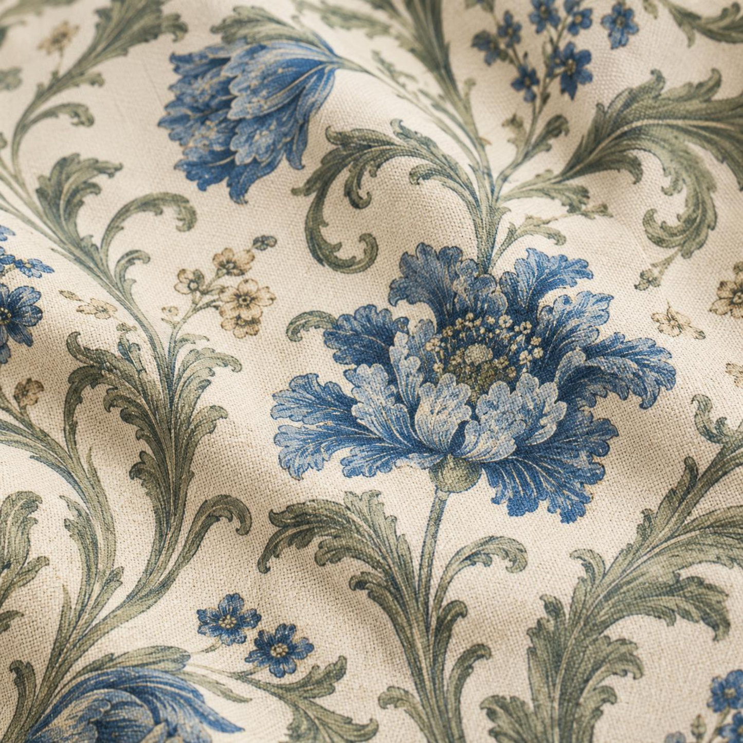 100% Cotton William Morris Vintage Floral Blue Pattern Tote Bag