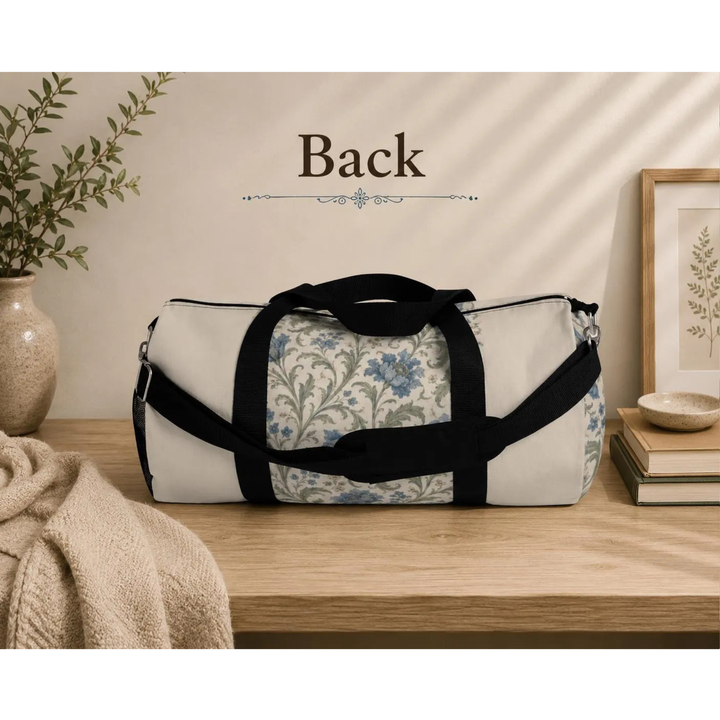 William Morris Blue Floral Duffel Gym Bag