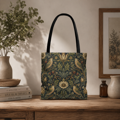 William Morris Vintage Bird Full Art Tote Bag