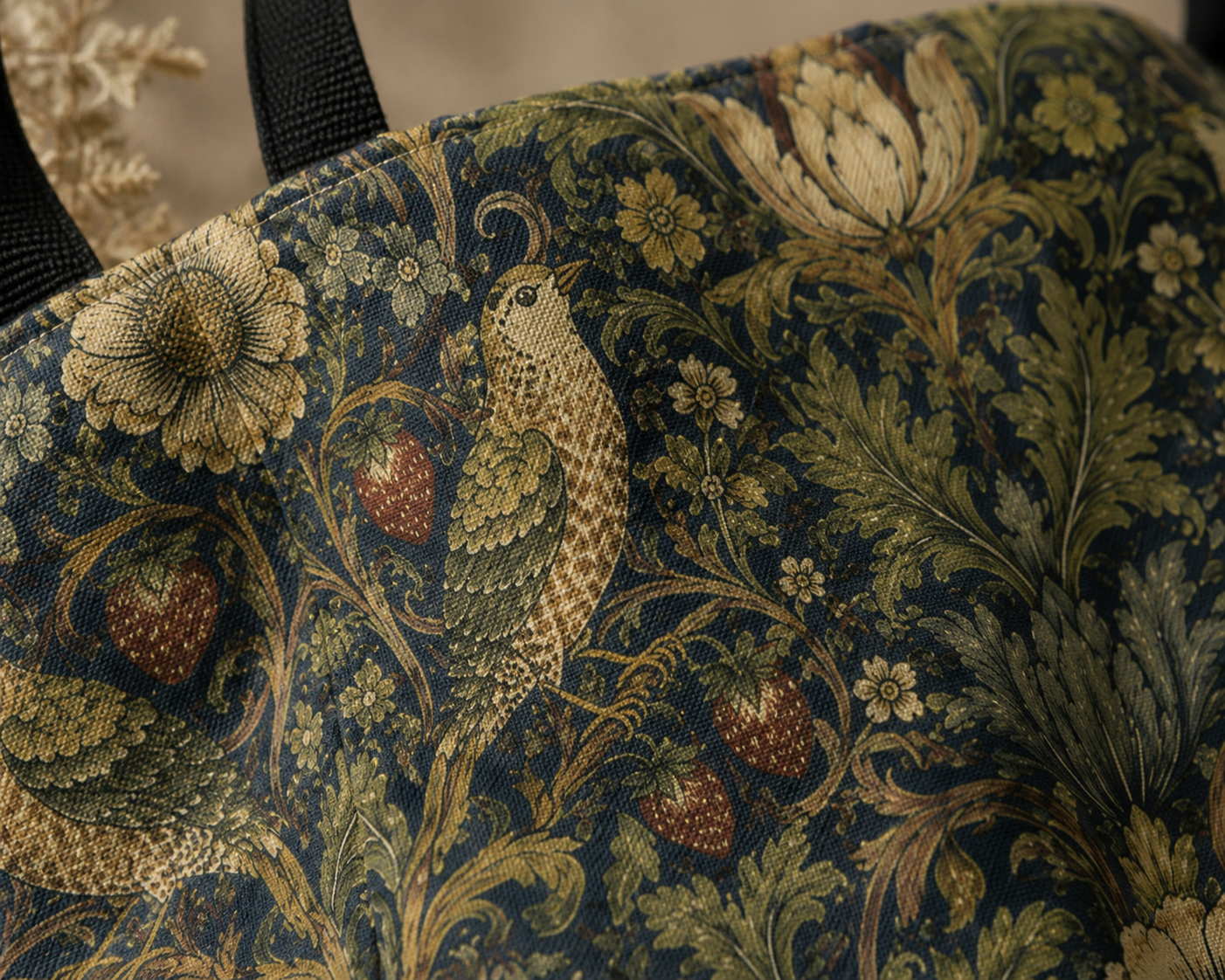 William Morris Vintage Bird Full Art Tote Bag