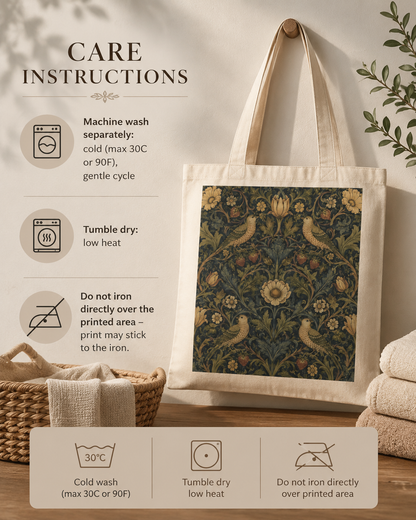 100% Cotton William Morris Vintage Tote Bag