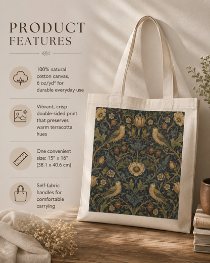 100% Cotton William Morris Vintage Tote Bag