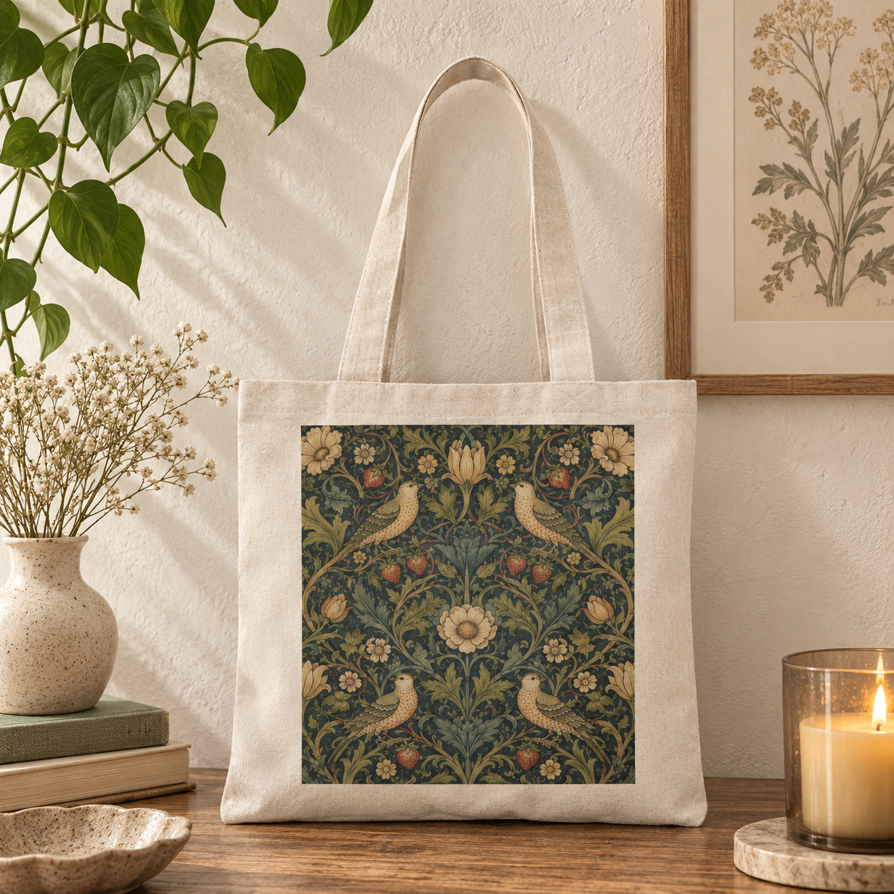 100% Cotton William Morris Vintage Tote Bag