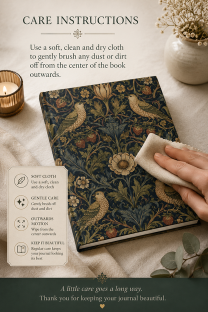William Morris Vintage Bird Hardcover Journal
