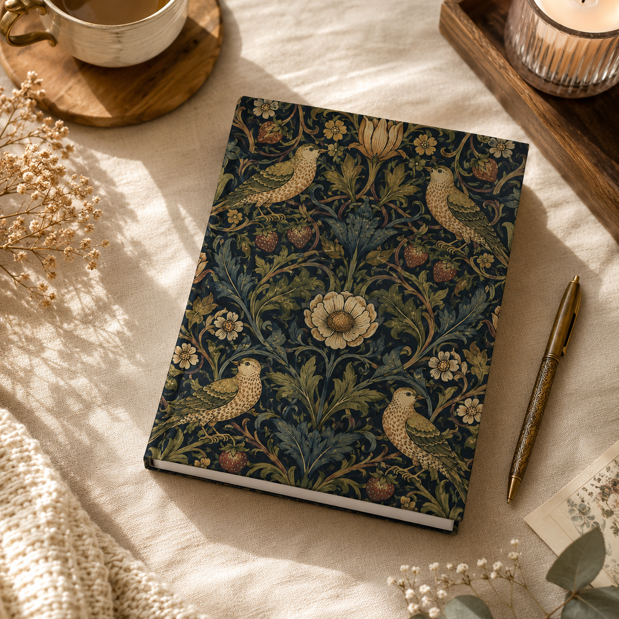 William Morris Vintage Bird Hardcover Journal