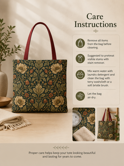 William Morris Vintage Botanical Full Art Tote Bag