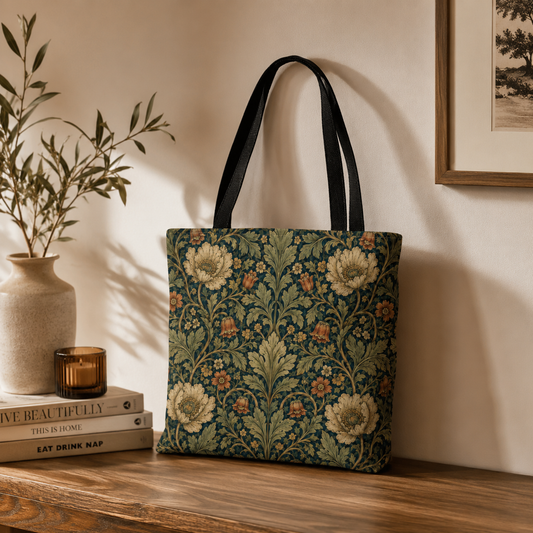 William Morris Vintage Botanical Full Art Tote Bag