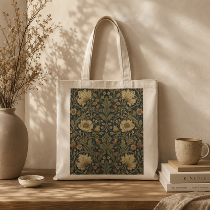 100% Cotton William Morris Vintage Botanical Tote Bag