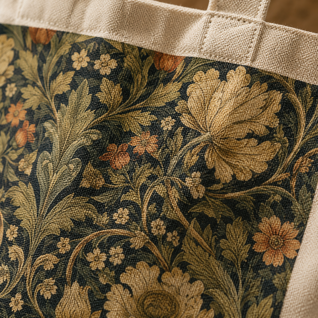100% Cotton William Morris Vintage Botanical Tote Bag