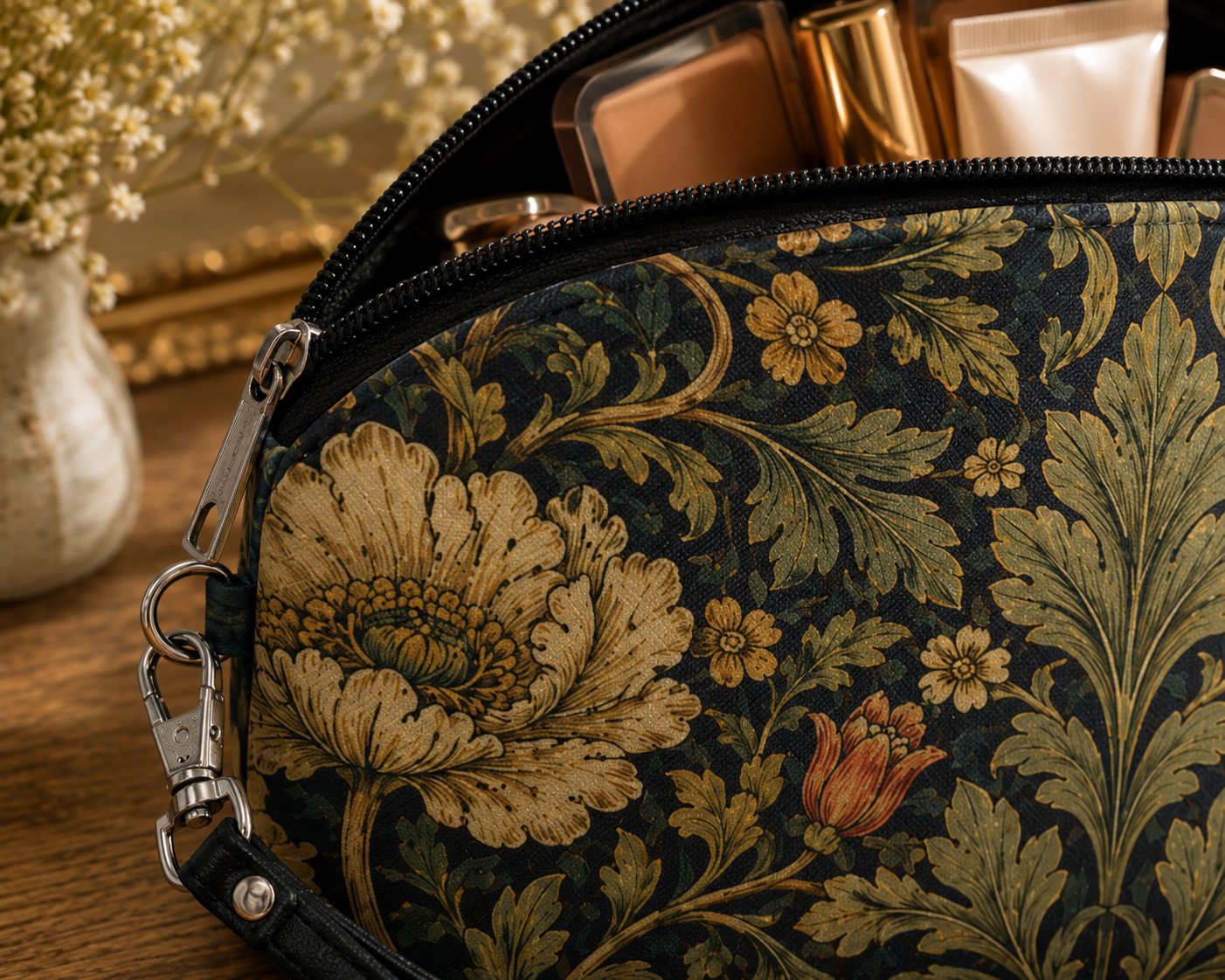 William Morris Botanical Makeup Cosmetic Bag