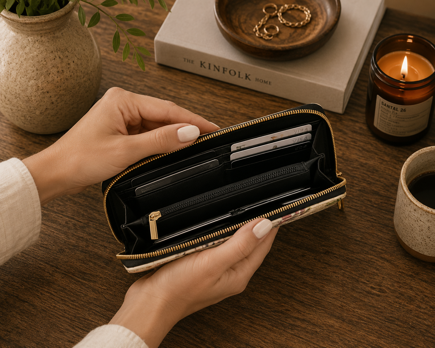 Indian Vintage Floral Mandala Zipper Wallet