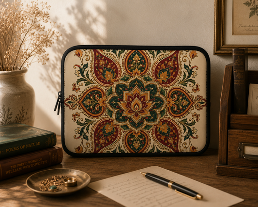 Indian Vintage Floral Paisley Mandala Laptop Sleeve