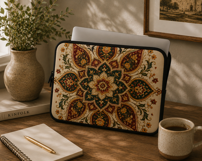 Indian Vintage Floral Mandala Laptop Sleeve