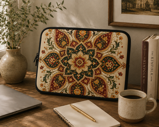 Indian Vintage Floral Mandala Laptop Sleeve