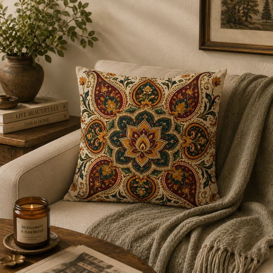 Indian Vintage Floral Mandala Pillowcase Cover