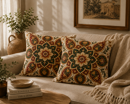Indian Vintage Floral Mandala Bohemian Pillow Case cover