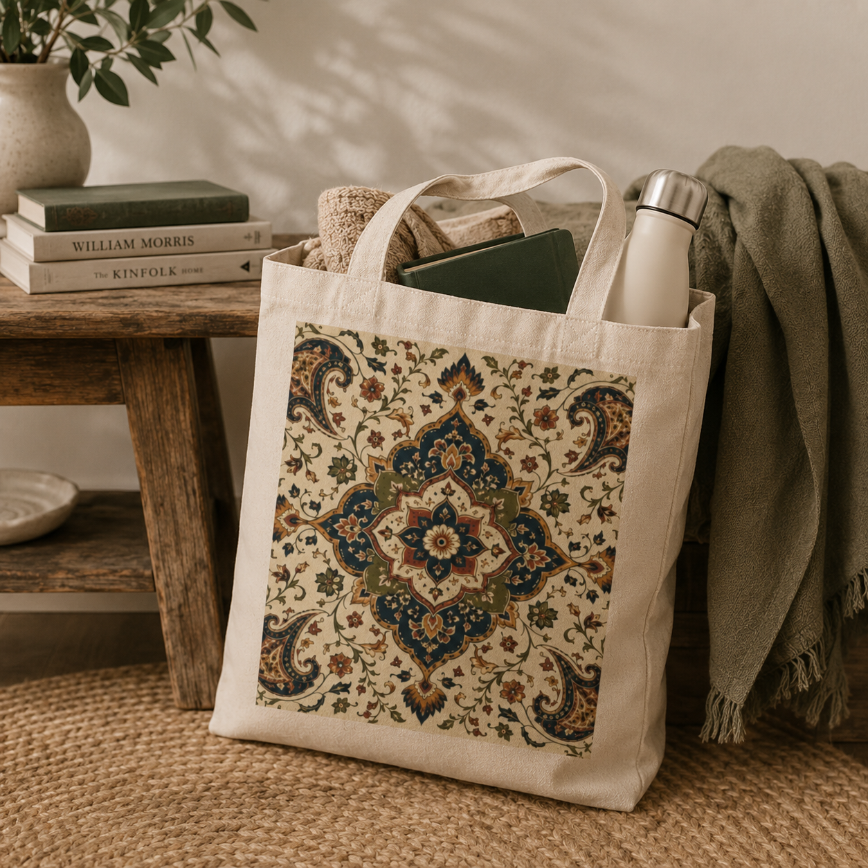 100% Cotton Indian Persian Vintage Tote Bag
