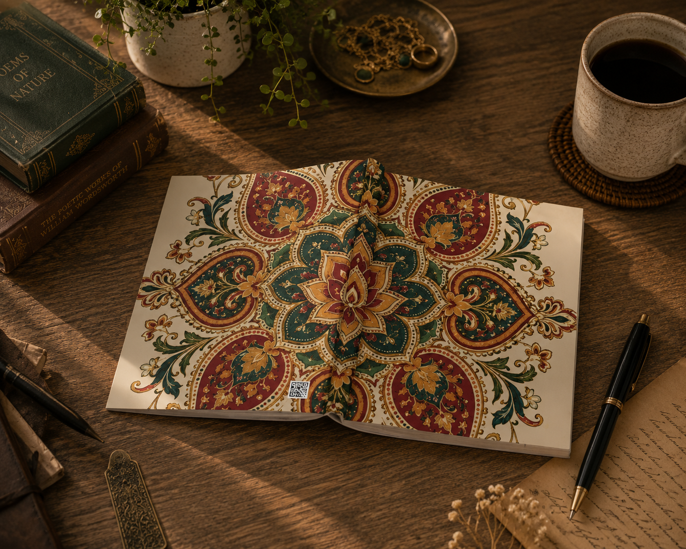 Indian Vintage Floral Mandala Hardcover Journal