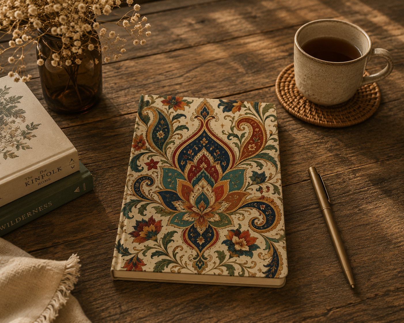 Indian Vintage Floral Paisley Hardcover Journal