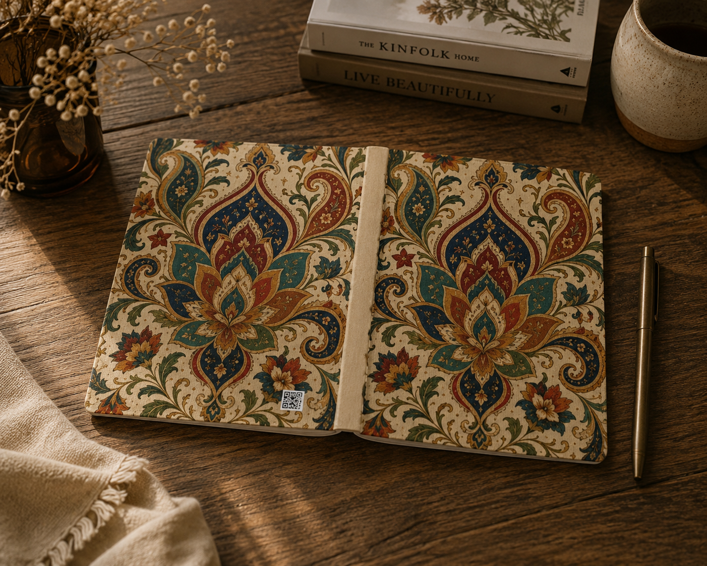 Indian Vintage Floral Paisley Hardcover Journal