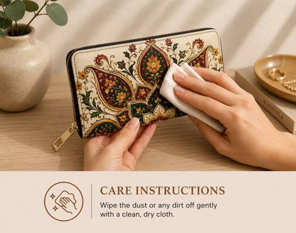Indian Vintage Floral Mandala Zipper Wallet
