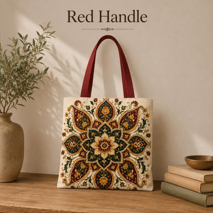 Indian Vintage Floral Mandala Full Art Tote Bag