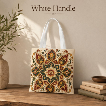 Indian Vintage Floral Mandala Full Art Tote Bag