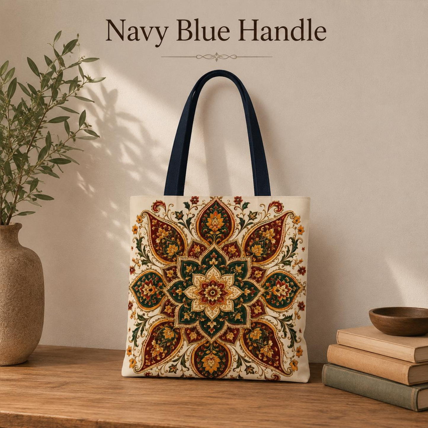 Indian Vintage Floral Mandala Full Art Tote Bag