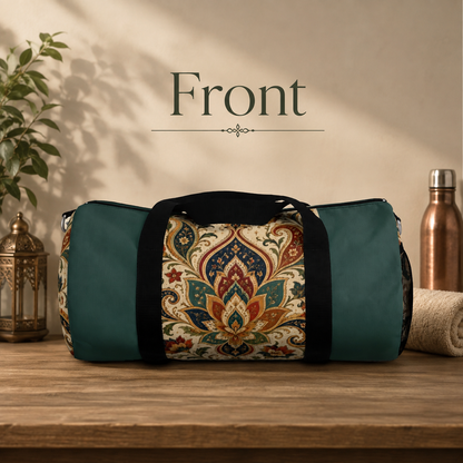 Indian Vintage Indigo Green Bohemian Duffel Gym Bag