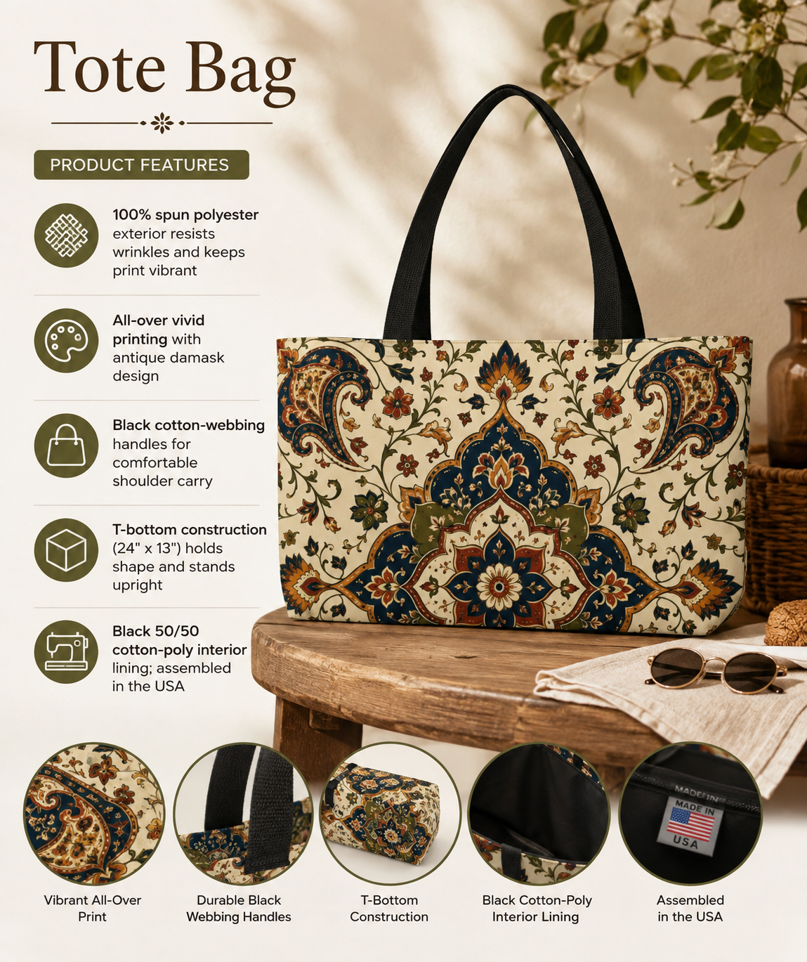 Indian Vintage Persian Weekender Tote Bag