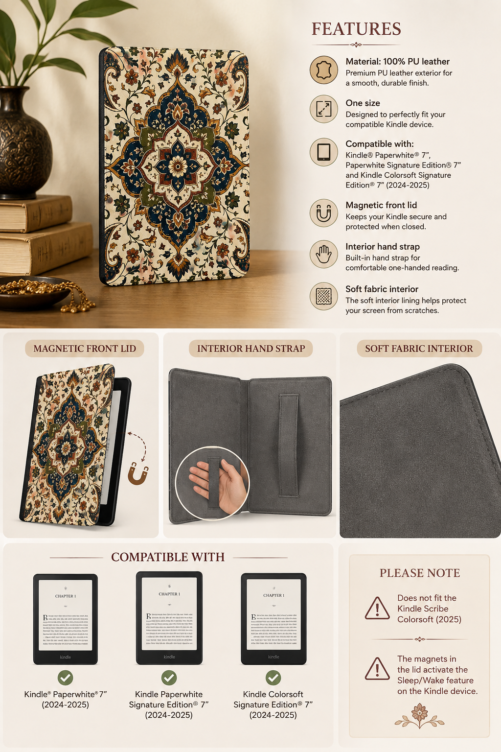 Indian Vintage Persian Kindle Case