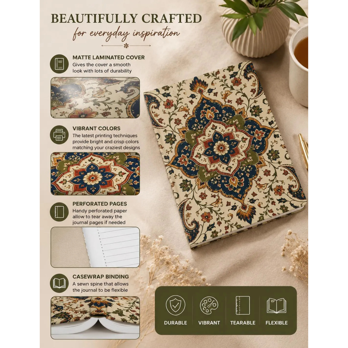 Indian Vintage Persian Hardcover Journal
