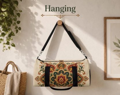Indian Vintage Floral Mandala Duffel Gym Bag