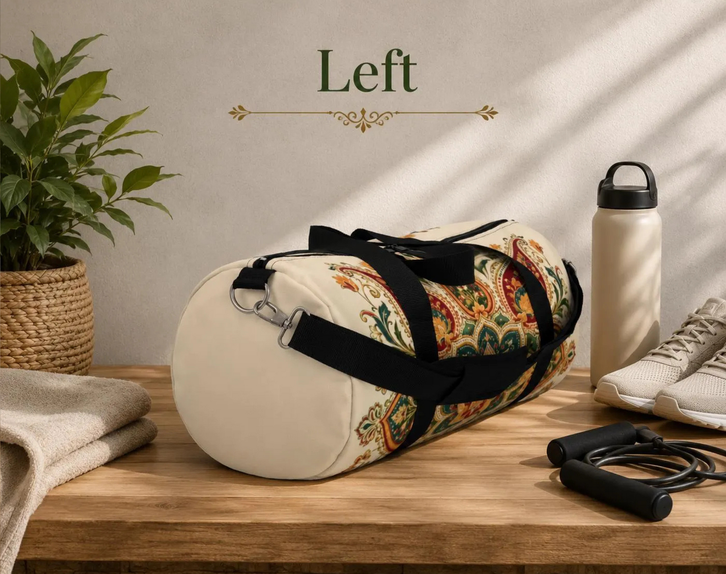 Indian Vintage Floral Mandala Duffel Gym Bag