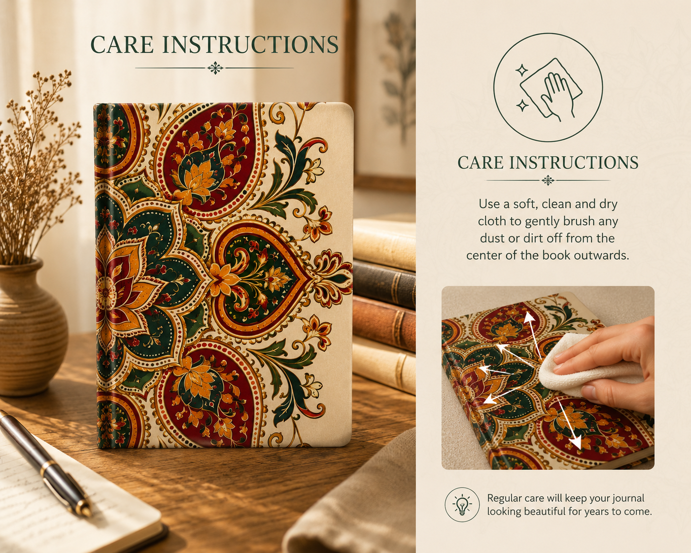 Indian Vintage Floral Mandala Hardcover Journal