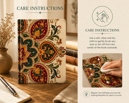 Indian Vintage Floral Mandala Hardcover Journal