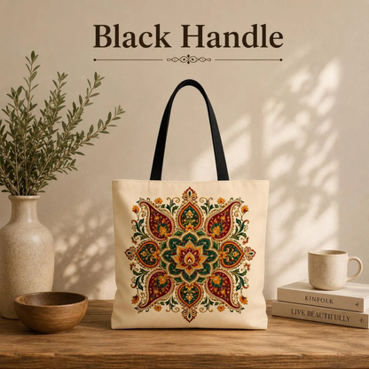 Indian Vintage Floral Mandala Full Art Tote Bag
