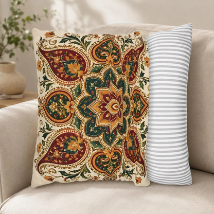 Indian Vintage Floral Mandala Pillowcase Cover