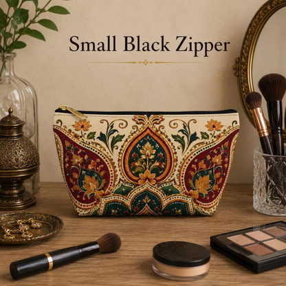 Indian Vintage Floral Mandala Makeup Pouch